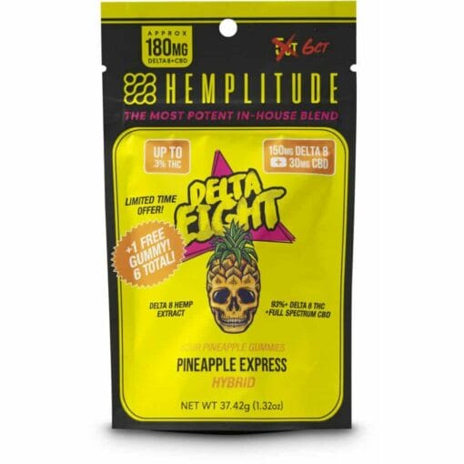 This is a pouch of Hemplitude Delta 8 gummies in Pineapple Express flavor.