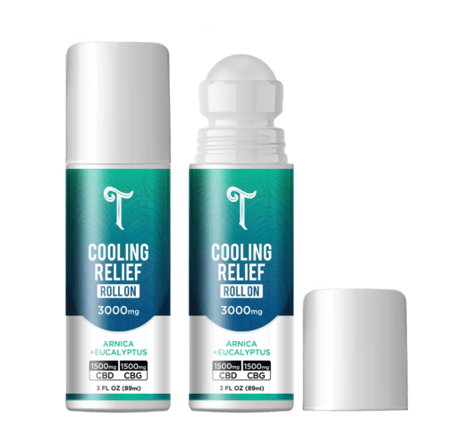 Cooling CBD and CBG topical relief roll-on By Tillmans Tranquils.