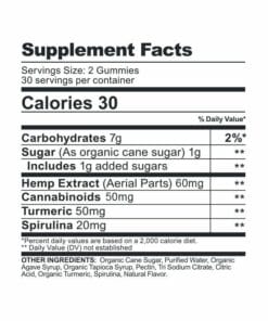 label CBDFX gummies spirulina