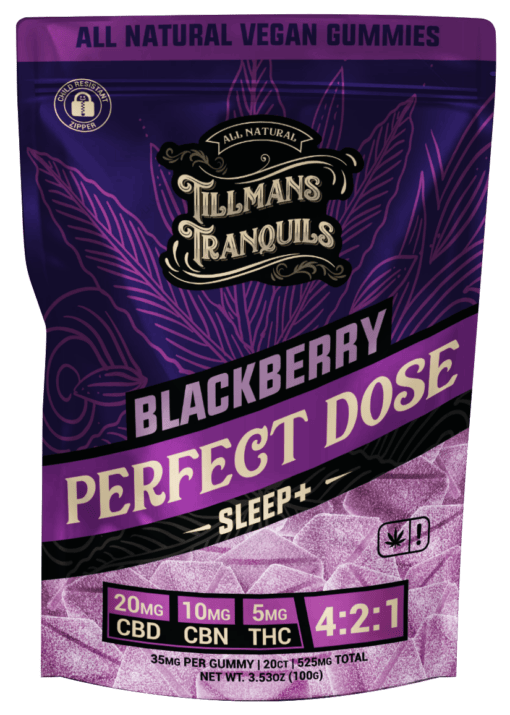 Blackberry THC CBD CBN Sleep Gummies by Tillmans Tranquils