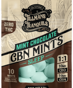 pack of tillmans CBD and CBD sleep mints, mint chocolate