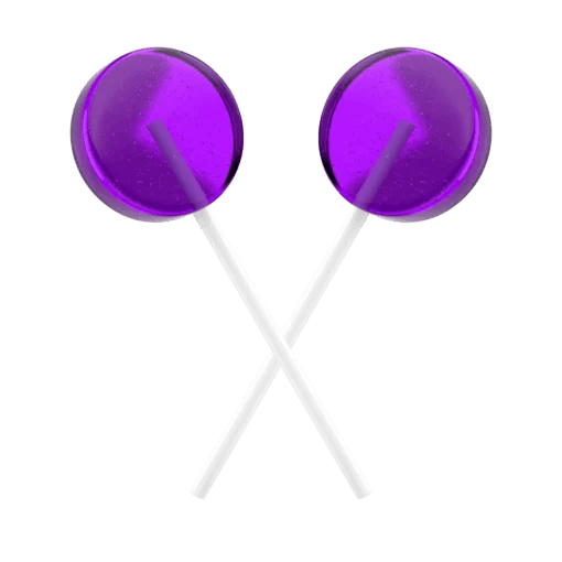 Two grape-flavored Delta 9 THC lollipops that are farm bill compliant.