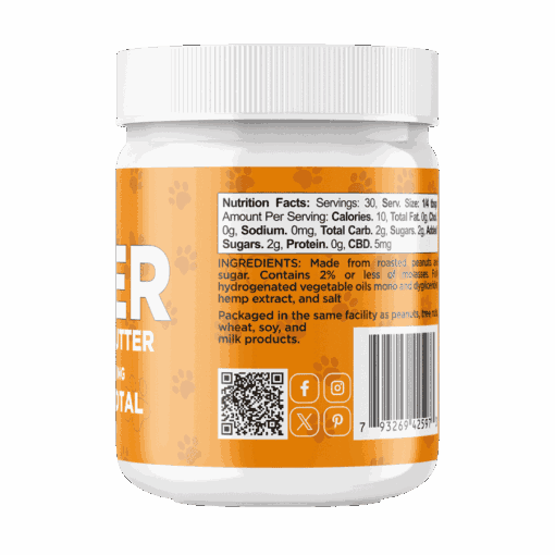 Ruger Pet Peanut Butter CBD jar label back