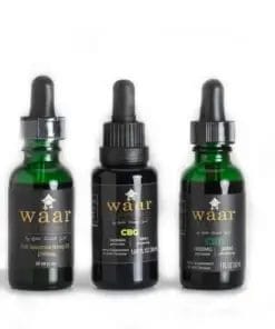 Waar Botanicals 1500 mg Full Spectrum CBD Tincture bottles, 30 mL, wild-orange flavor full-spectrum, CBG and CBD tinctures